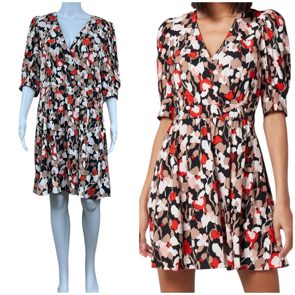Ted Baker Skiala Floral Wrap Front Dress Size 12 Cottagecore Boho